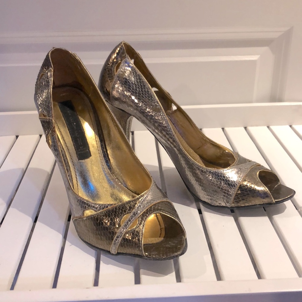 Steven metallic multi peep toe heels. Size 8.